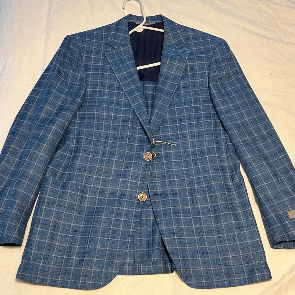 Canali Blue Checkered Blazer